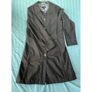 Lands’ End Trench Coat Women XS 2-4 Brown Lined Lightweight